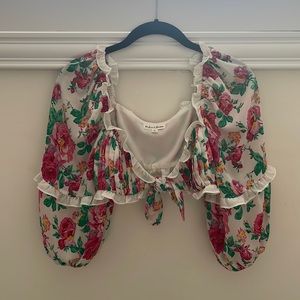 For Love and Lemons floral crop top